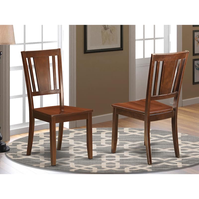 East West Furniture Dudley Dining Room Chairs - Slat Back Chairs, Set of 2, Mahogany (Seat Options) - DUC-MAH-W