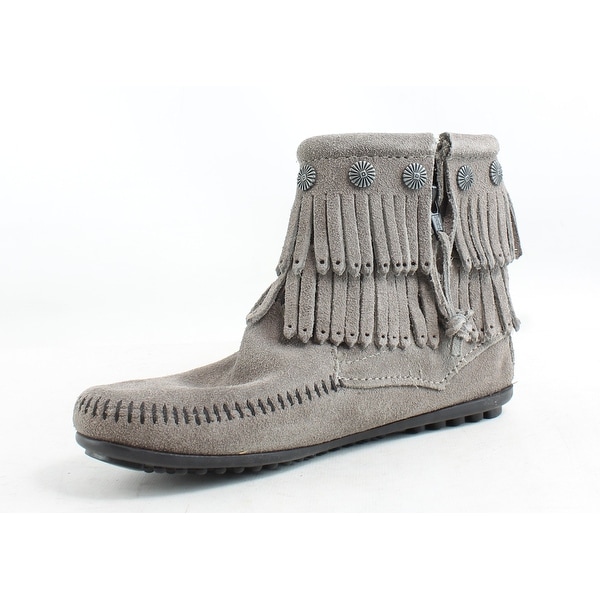 grey moccasin boots