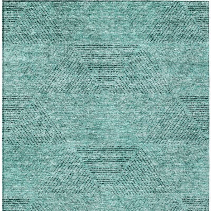 HomeRoots Geometric Transitional Rectangle Outdoor Rug