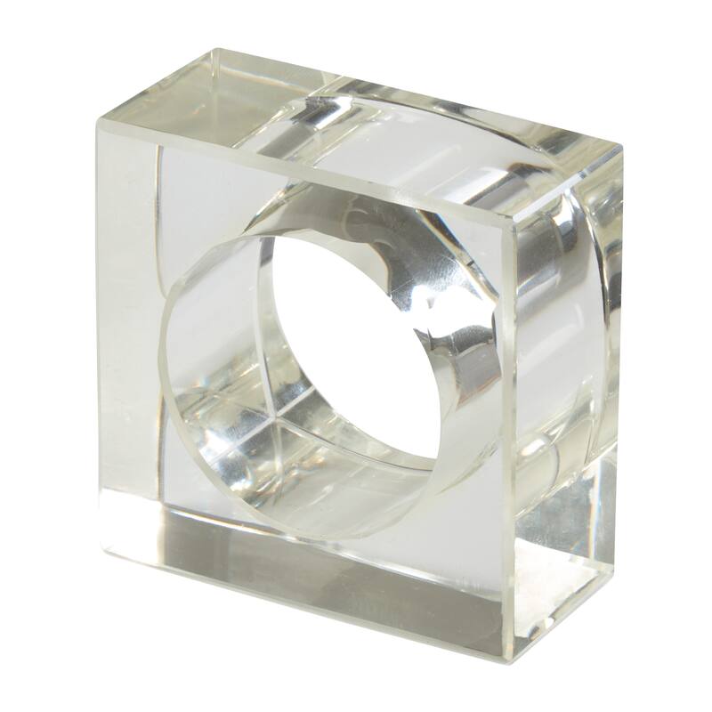 Glass Napkin Rings With Square Design (Set of 4) - Set of 4