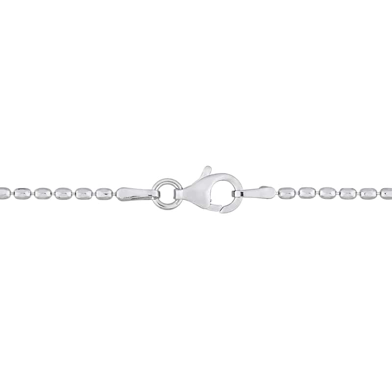 Miadora Sterling Silver Oval Ball Chain Necklace