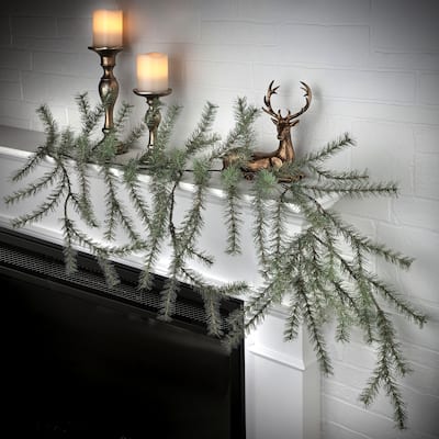 48" Glitter Skip Pine Garland - Green - 48