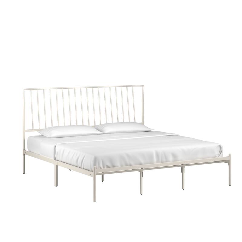 Bliss Metal Platform Bed with Curved Metal Headboard by iQ Modern