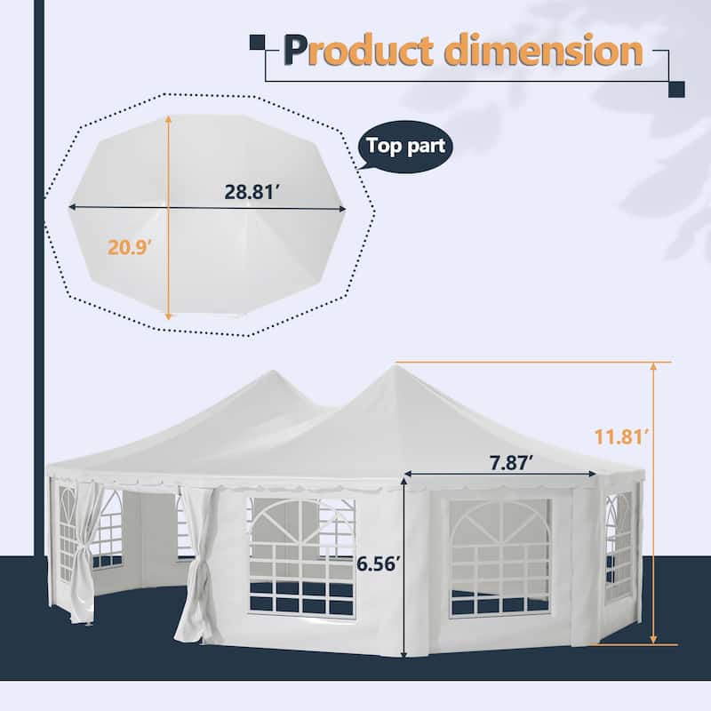 GDFStudio - Nashua Waterproof Event Protection Outdoor Gazebo Pavilion Shelter Tent