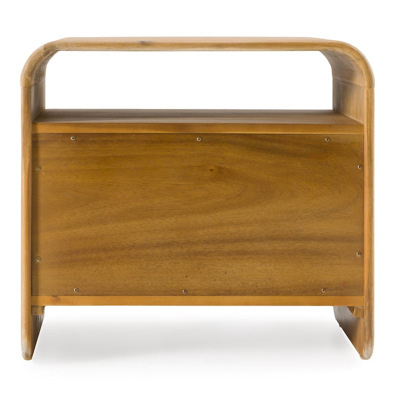 Modrest Dresden Modern Natural Acacia 2-Drawer Nightstand