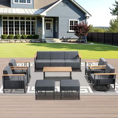Pocassy 8PCS Sofa Chair Table with Ottoman