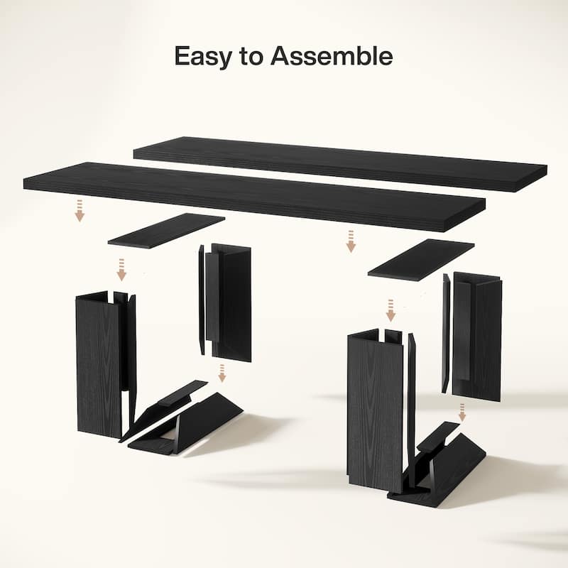 63'' Kitchen Dining Table for 6 People, Strong Geometric Legs