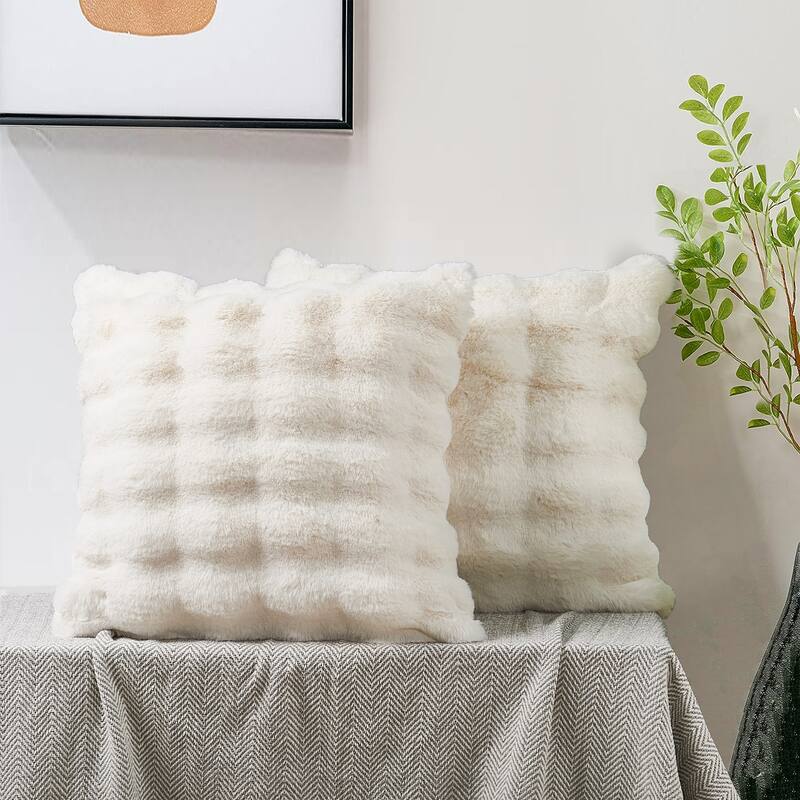 Bubble Textured FauxFur Pillow Shell Comfortable Fluffy Pillow Cover