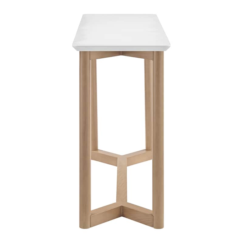 HomeRoots 47" Natural And White Solid Wood Sled Console Table - 47.00 in. x 30.00 in. x 15.50 in.