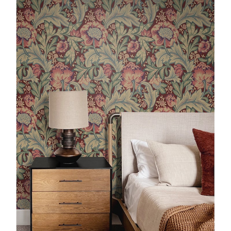 Seabrook Designs Acanthus Garden Nonwoven Unpasted Wallpaper