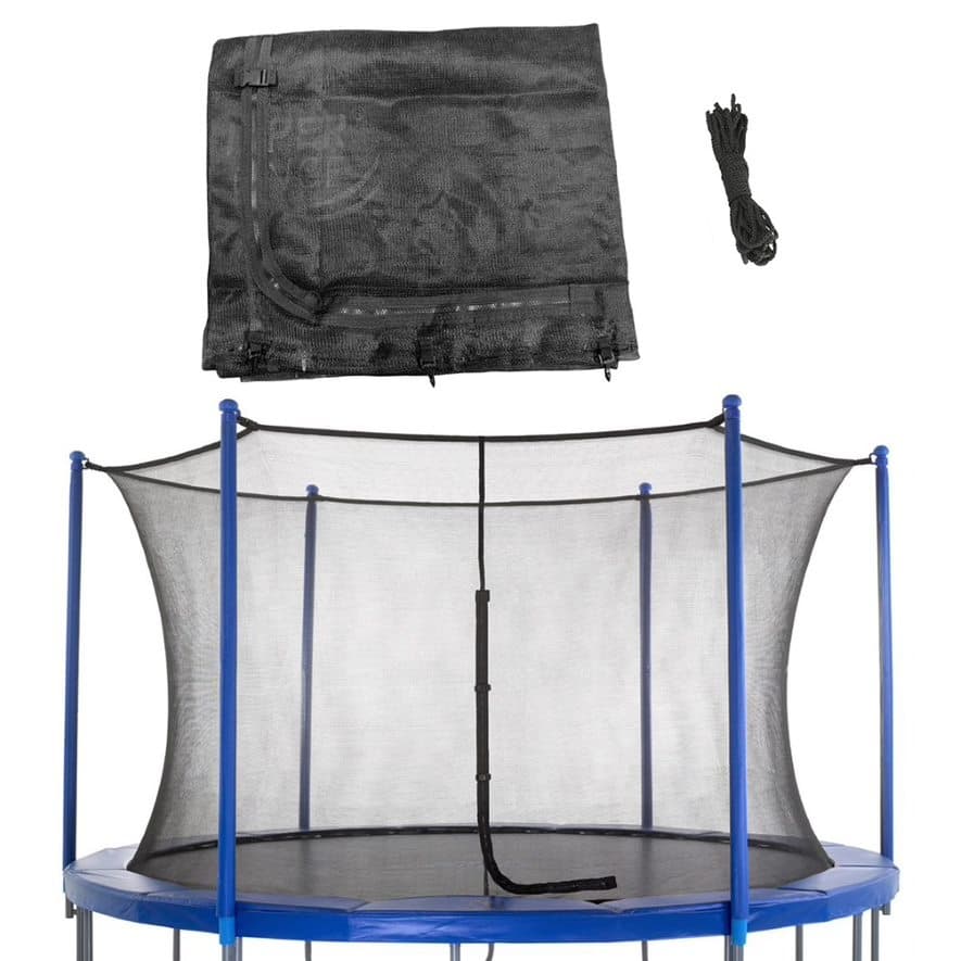 Machrus Upper Bounce Trampoline Safety Enclosure Net, For 10' Round Frame, Using 6 Poles (or 3 Arches) - Net Only