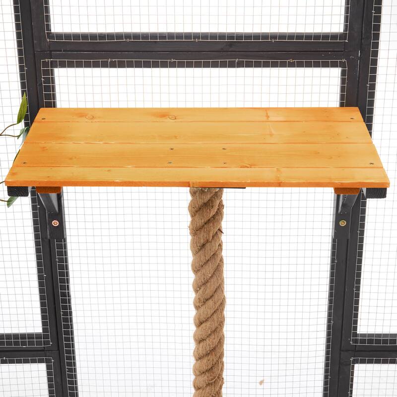 Roomfitters Outdoor Cat House Catio Enclosure Double Door Balcony Playpen with Platforms and Condos for 1-3 Cats