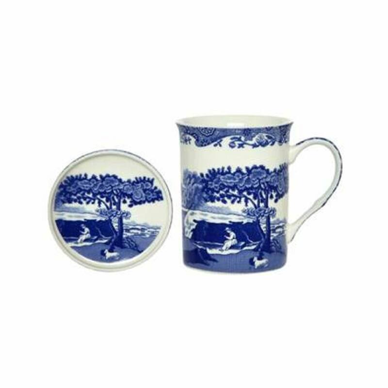 Spode Blue Italian Mug & Coaster Set - 12 oz