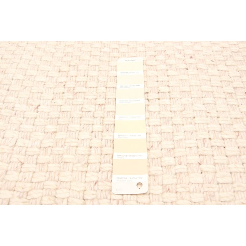 ECARPETGALLERY Braid weave Sienna Beige Wool Rug - 5'0 x 7'11
