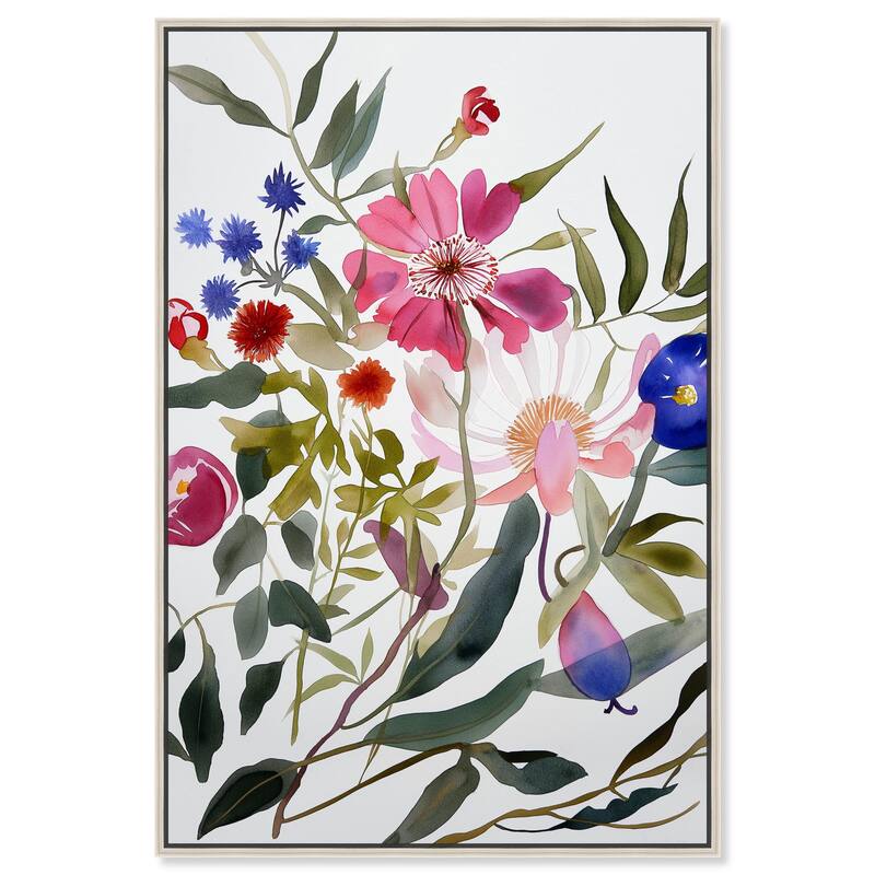 Watery Petals I Canvas by Art Remedy - 36" x 54" - Silver