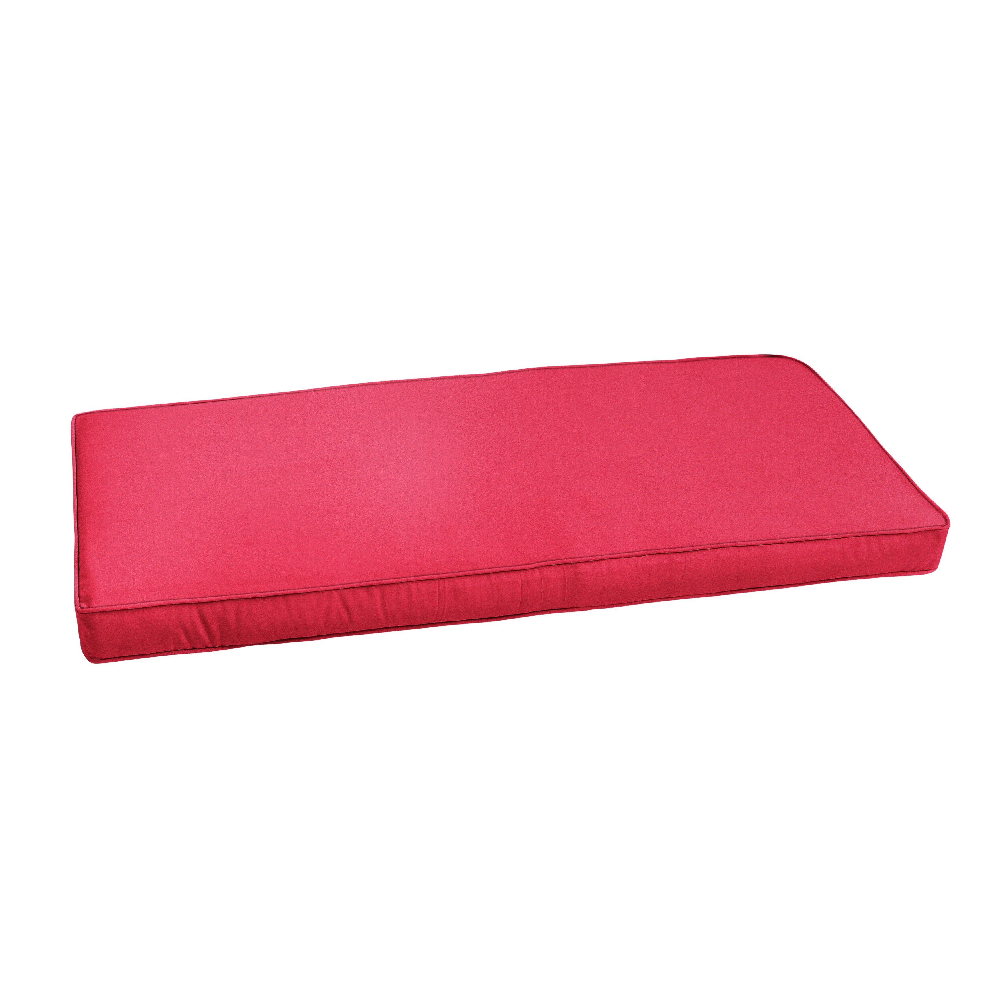 Sunbrella Canvas Hot Pink Indoor/Outdoor Bench Cushion,-image