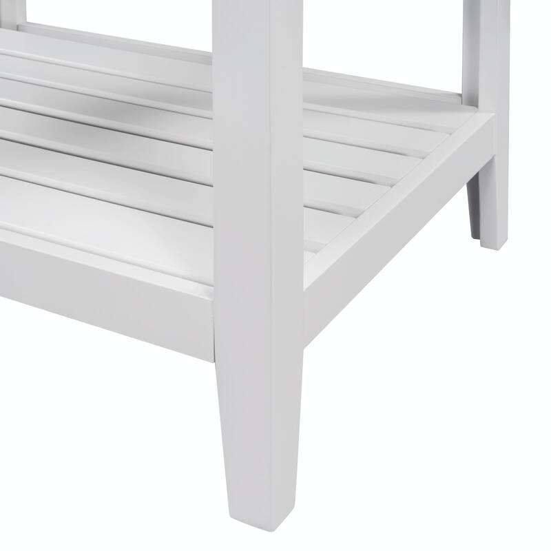 24" Bathroom Vanity with Ceramic Sink and Open Shelf