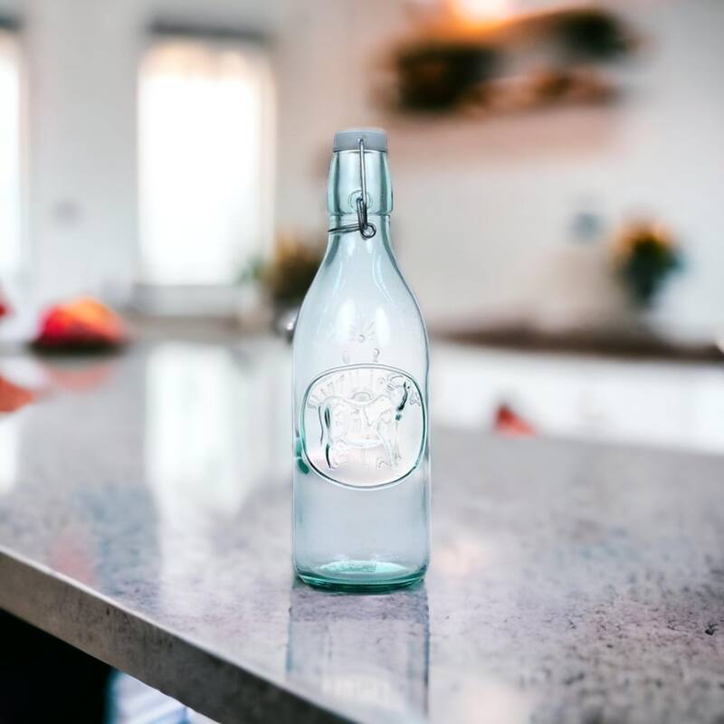 Amici Home Italian Recycled Green Milk Bottle - 34 Ounces
