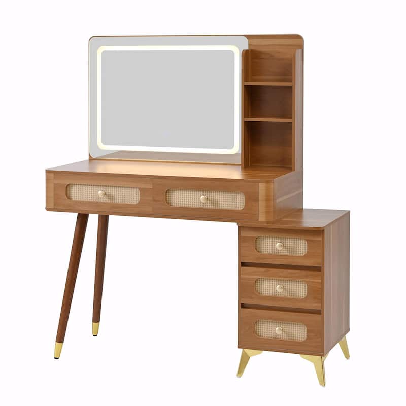 47'' Vintage Makeup Vanity with Mirror and Lights