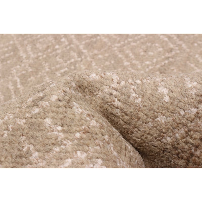 ECARPETGALLERY Hand-knotted Tangier Tan Silk, Wool Rug - 5'0 x 7'3