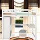 preview thumbnail 17 of 29, Modern Style Full Size Bunk Bed with Closet, Children'S Bunk Bed with Stairs and Guardrails, Storage Beds White
