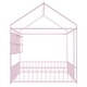 preview thumbnail 25 of 25, Full Size Metal Bed House Bed Frame with Fence and Shelves, White