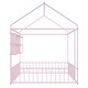 preview thumbnail 45 of 58, Metal Floor Bed House Bed Frame with Fence and Storage Shelves