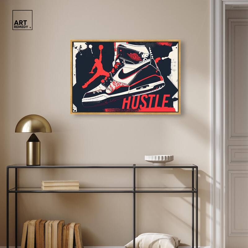 Navy Red Hustle Sneaker Canvas by Art Remedy