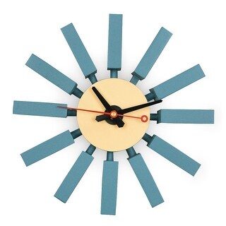 LeisureMod Vdara Modern Design Block Silent Non-Ticking Wall Clock