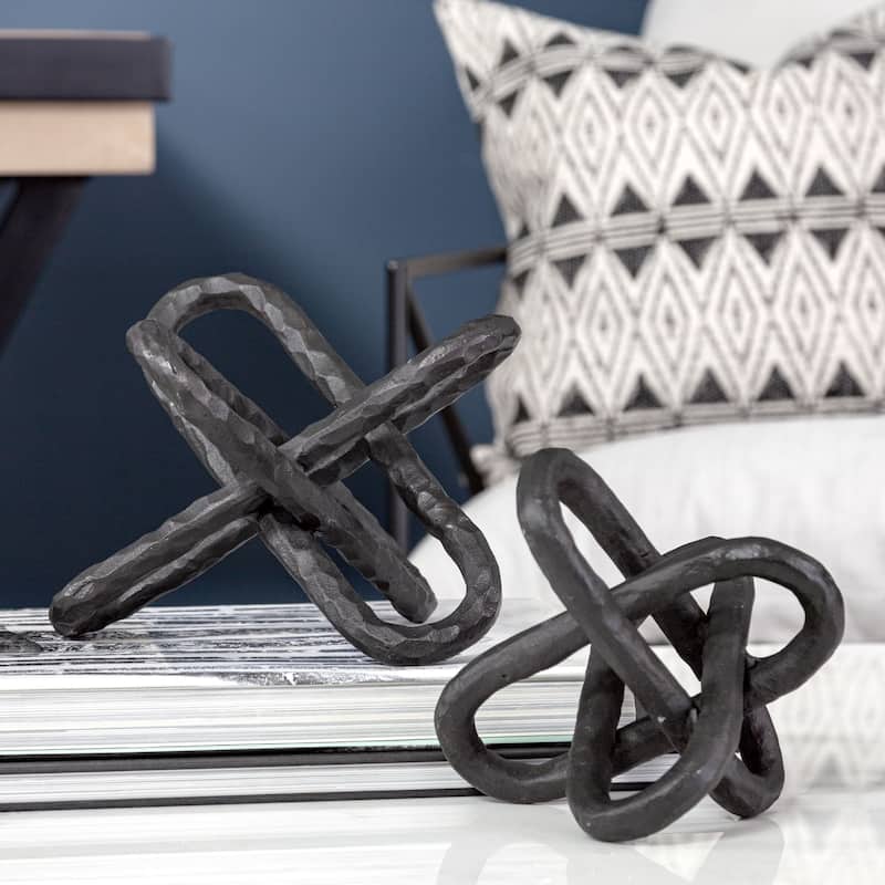 Wilhelm I Black Metal Link Decorative Object (Small) - 6.7"W x 6.7"D x 6.7"H