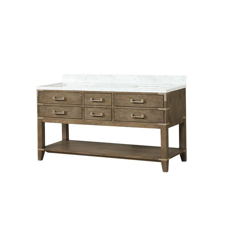 Lexora Norwalk Bath Vanity and Carrara Marble Top