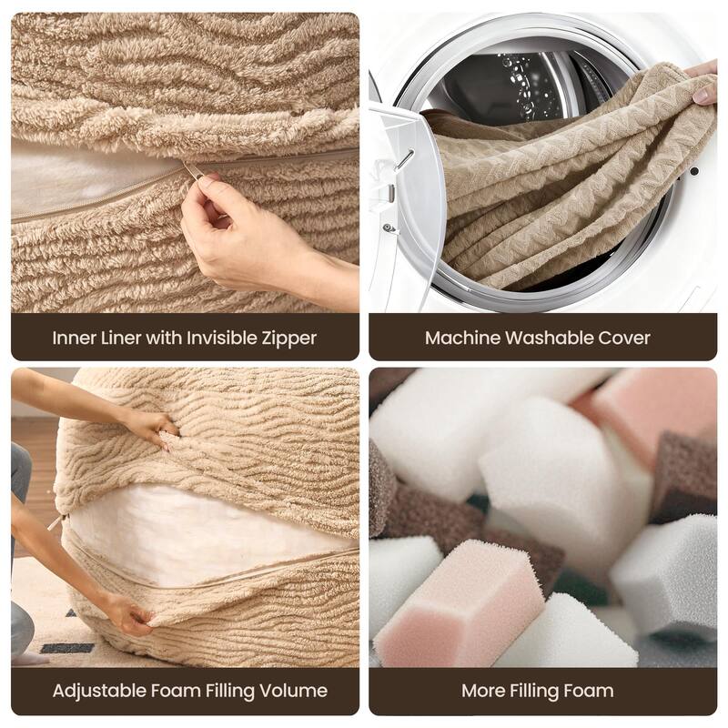 OVIOS Plush Wrapped Lounger Sofa With Ottoman