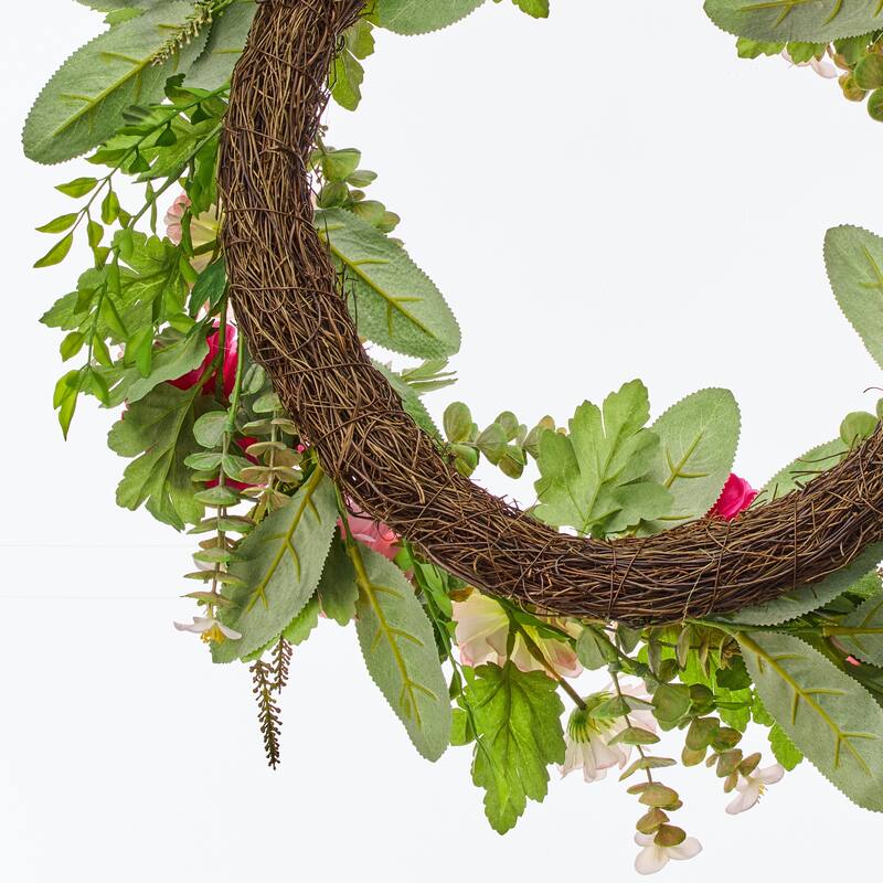 22" Pretty Pink Peony Wreath