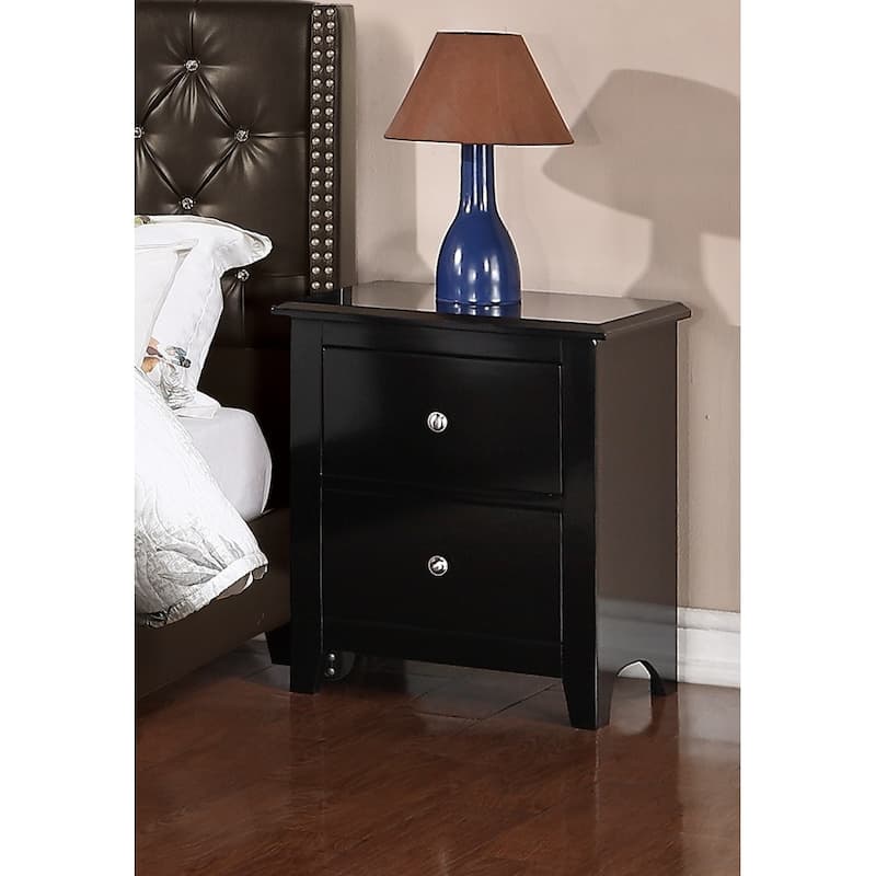 Bedroom Bed Side Table 1x Nightstand Wooden 2 Drawers Table Nightstands