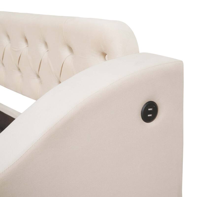 Twin Size Daybed with Storage Armrests & USB Port