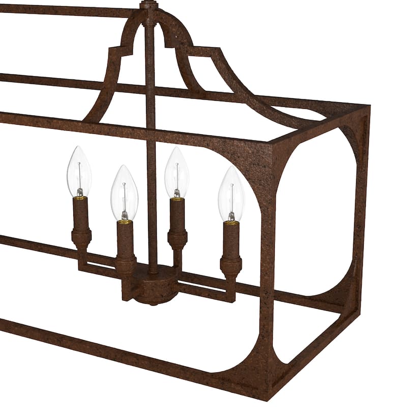 Hunter Highland Hill 8-Light Linear Chandelier - Dining Room Table - Farmhouse, Rustic
