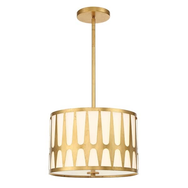 slide 2 of 3, Royston 3 Light Antique Gold Pendant - 15'' W x 10.75'' H
