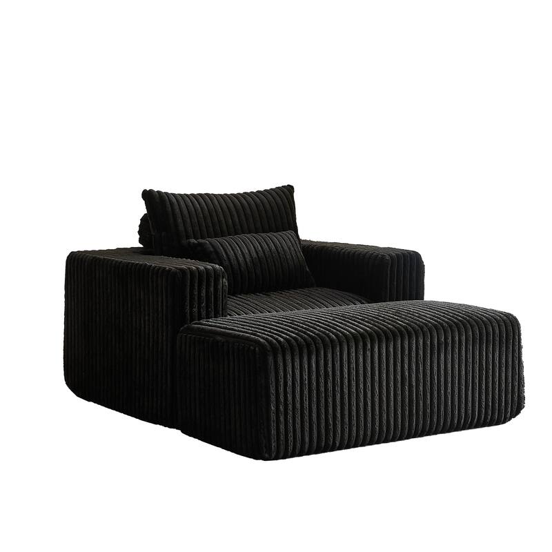 Cozy 62.5-Inch Recliner Chair with Footrest - Plush No Assembly Sofa for Indoor Relaxation