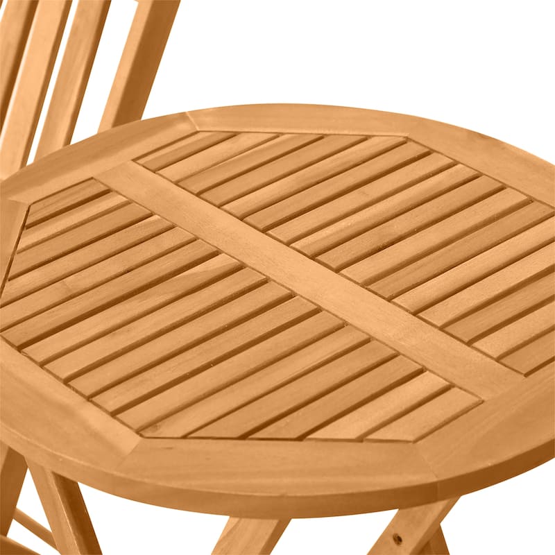 Outsunny 3 Piece Folding Acacia Wood Patio Bistro Set