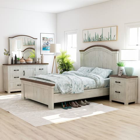 Furniture of America Ynez Farmhouse White 4-piece Bedroom Set