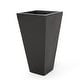 preview thumbnail 15 of 20, Ella Outdoor Modern Cast Stone Planter by Christopher Knight Home 13.00" L x 13.00" W x 24.75" H - Matte Black