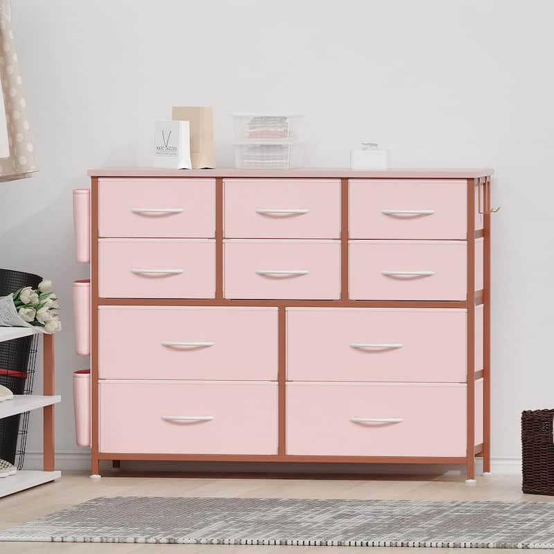 Dresser for Bedroom, 10 Drawers Fabric Storage Drawer, Dressers & Chest of Drawers