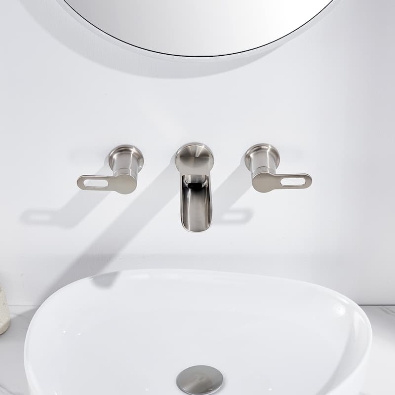 Luxier Vivid Fall 2-Handle Wall Mounted Bathroom Faucet with Valve