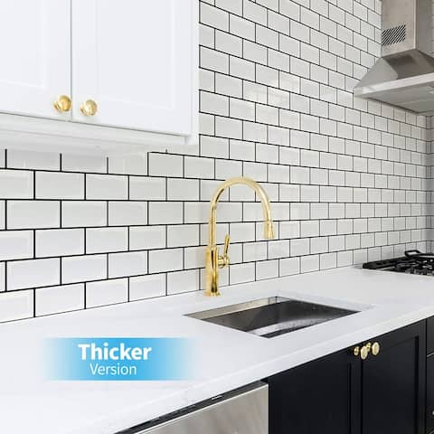 Art3d Subway Tiles Peel and Stick Backsplash, Stick on Tiles Kitchen Backsplash (10 Tiles, Thicker Version)