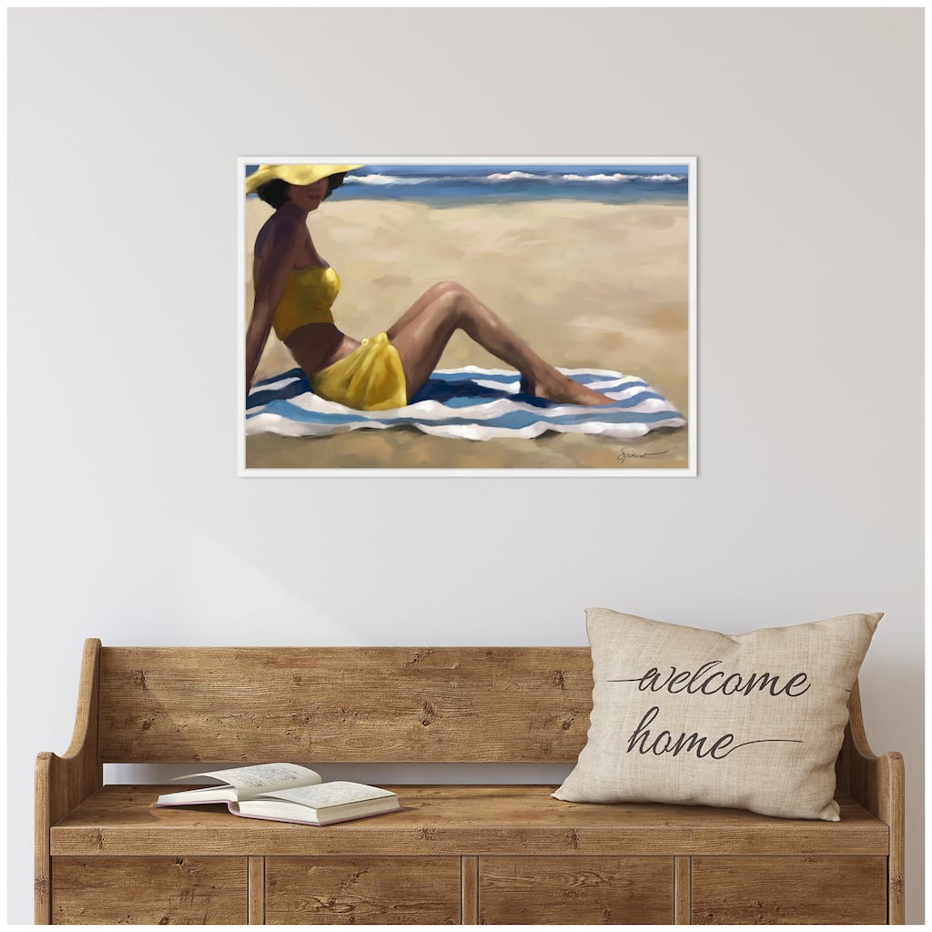Kate and Laurel Sylvie Sunny Side Framed Canvas by Mary Sparrow