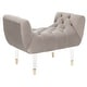 preview thumbnail 2 of 6, SAFAVIEH Couture Eugenie Tufted Velvet Acrylic Bench- Pale Taupe / Gold - 34.8" W x 21.3" L x 24.4" H