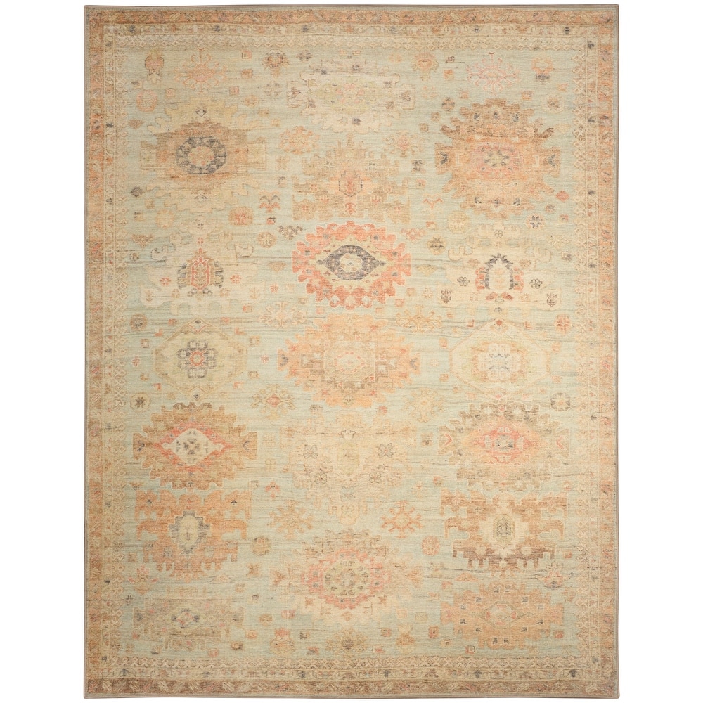 Nourison Vintage Washables Indoor only Green Persian Area Rug