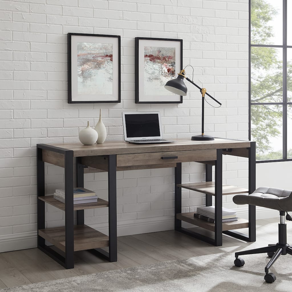 Walker Edison 60-inch Urban Blend Computer Storage Desk
