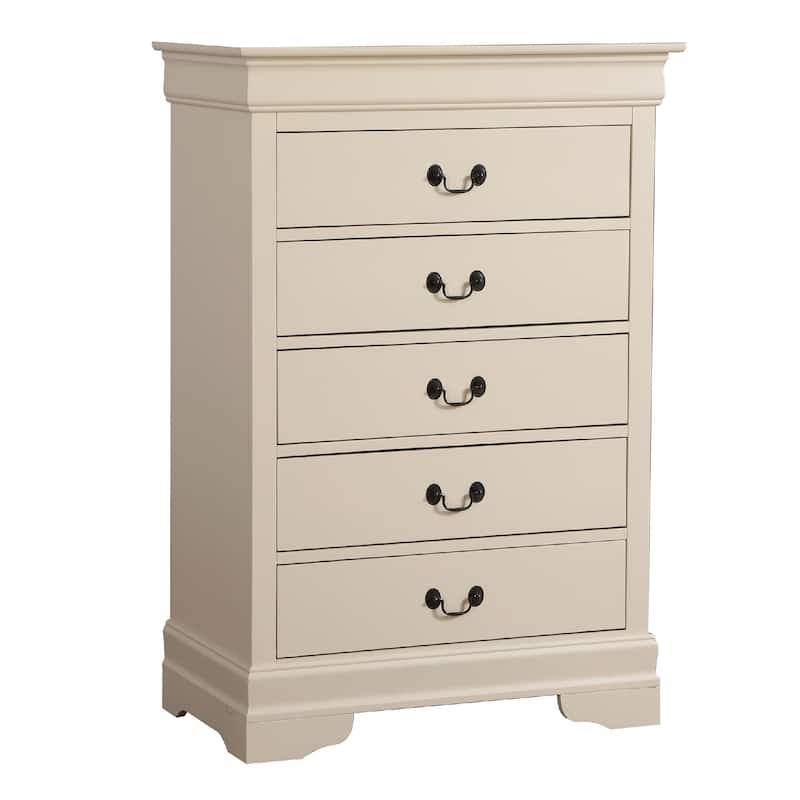 Wooden 5-Drawer Bedroom Chest - 48" - Beige