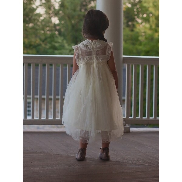 ivory smocked flower girl dress